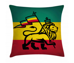 Judah Lion Rastafari Flag Pillow Cover