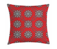 Swirls Floral Mesh Pillow Cover