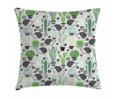 Hedgehog Saguaro Cartoon Pillow Cover