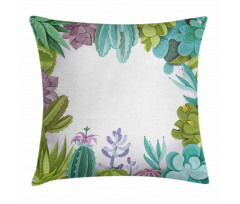 Succulents Plants Frame Pillow Cover