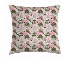 Grunge Cupcakes Pillow Cover