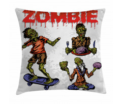 Man Eating Brain Pillow Cover