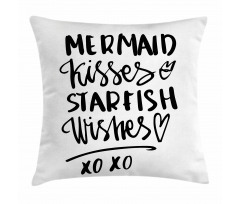 Mermaid Kiss Starfish Words Pillow Cover