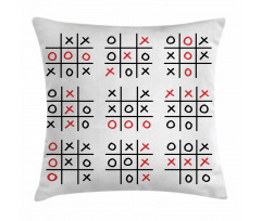 Tic Tac Toe Game Set Art Pillow Cover