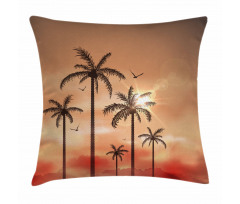 Palms Dramatic Sky Pillow Cover