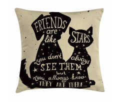 Cat Dog Friends Pillow Cover