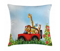 Cartoon Wildlife Animals Pillow Cover