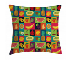 Pop Art Grunge Fruits Pillow Cover