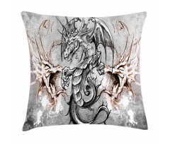 Scary Creature Sketch Pillow Cover