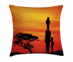 Mother and Child Pillow Cover