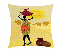 Elephants Sun Art Pillow Cover