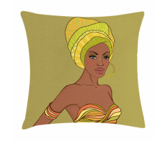 Fashion Lady with Earrings Pillow Cover