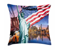 USA Touristic Concept Pillow Cover