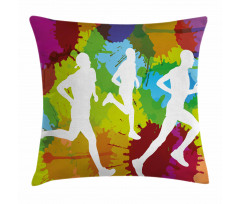 Runners in Watercolors Pillow Cover