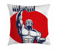 Muscular Man Lifting Pillow Cover