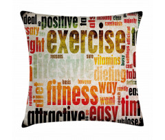 Grunge Frame with Words Pillow Cover