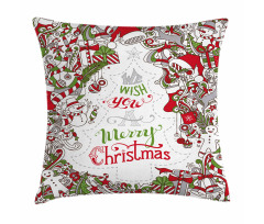 Santa Snowman Wishes Pillow Cover