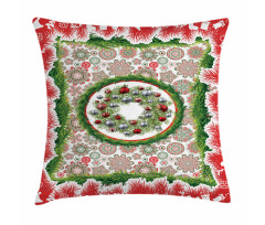 Fir Wreath Ornaments Pillow Cover