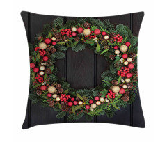 Fir Xmas Wreath Pillow Cover