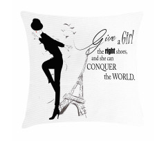 Dancing Woman Words Pillow Cover