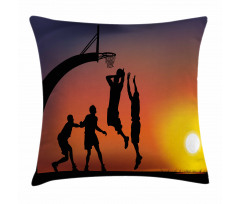 Boys Play Basketball Pillow Cover