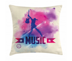 Rock Star and Guitar Pillow Cover