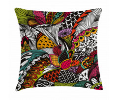 Colorful Ornate Leaves Pillow Cover