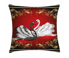 Romantic Swan Couple Pillow Cover