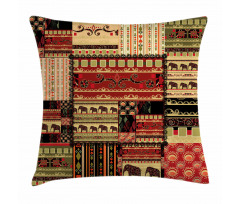 Patchwork Style Asian Pillow Cover