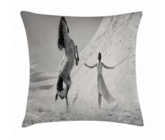 Horse and Lady Pillow Cover