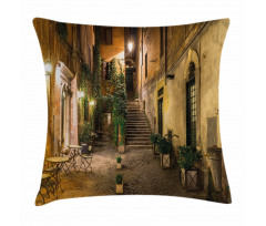 Old Cafe in Rome City Pillow Cover