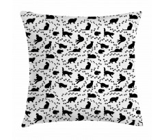 Kittens Footprints Paws Pillow Cover