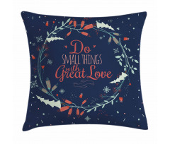 Romantic Floral Wreath Pillow Cover