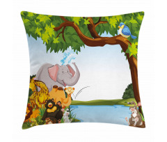 Cartoon Animals Funny Pillow Cover