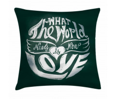 Grunge Art Words Circle Pillow Cover