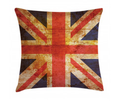 Union Jack Motif Grunge Pillow Cover