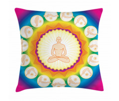 Yogi Lotus Posture Poses Pillow Cover
