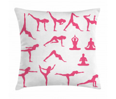 Pink Silhouettes Flexing Pillow Cover
