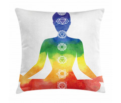 Woman with Chakra Pillow Cover