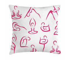Doodle Women Exercises Pillow Cover