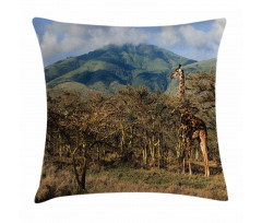 Giraffe Trees Africa Safari Pillow Cover