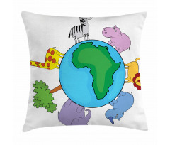 Continent Fauna Pillow Cover