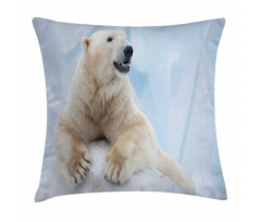 White Polar Bear on Ice Pillow Cover