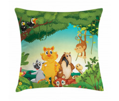 Forest Scene Jungle Habitat Pillow Cover