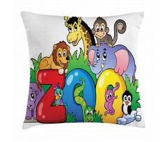 Zoo Sign Various Mascots Pillow Cover