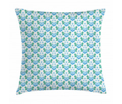 Vintage Blue Blooms Botany Pillow Cover