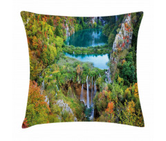 Scenic Fall Valley Lakes Pillow Cover