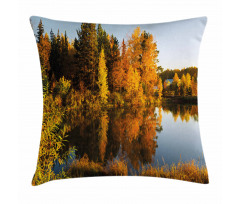 Lake Woodland at Sunset Pillow Cover