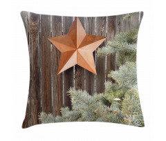 Star on Wood Pillow Cover