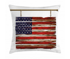 Rustic Flag Pillow Cover